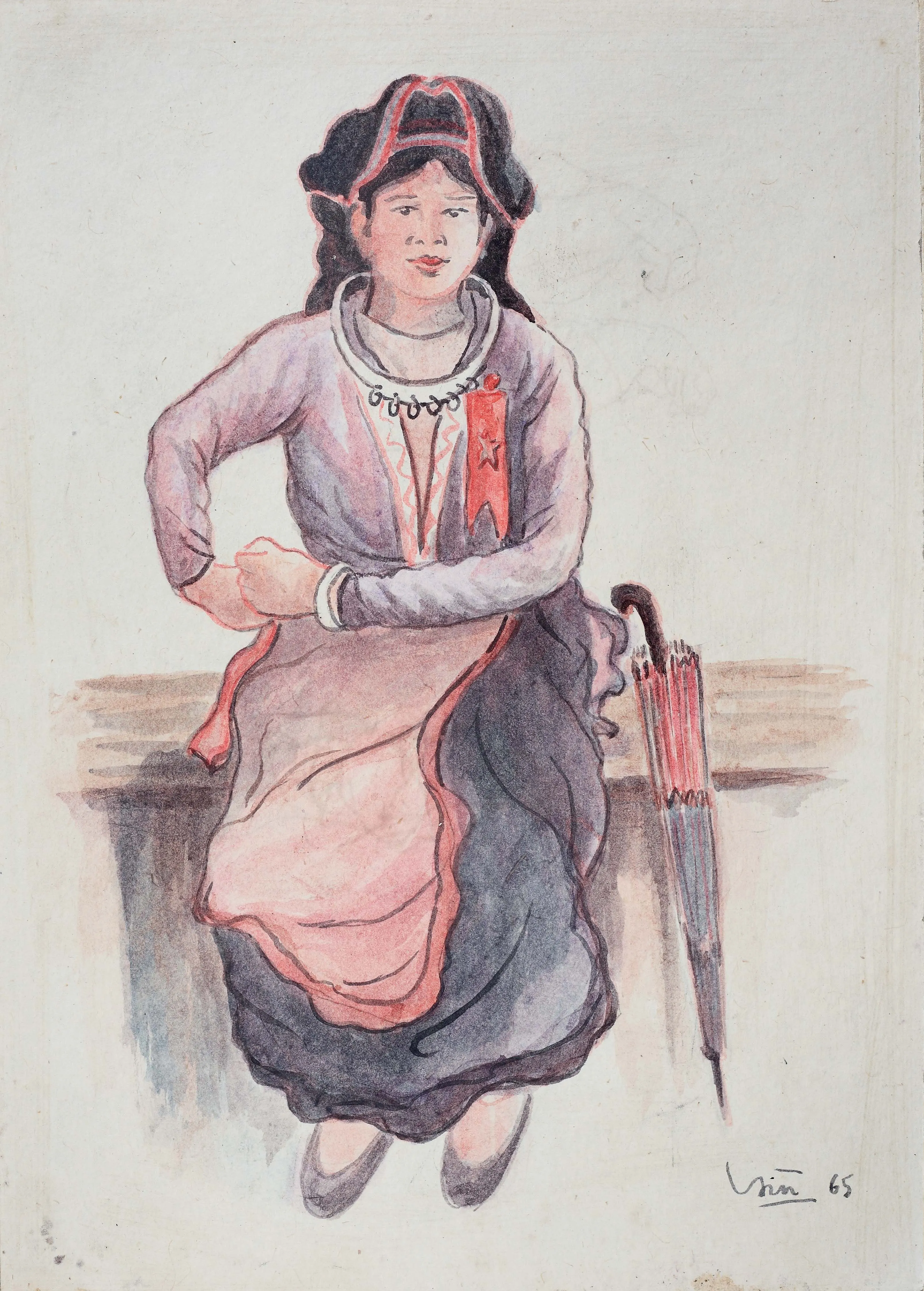 Thiếu nữ vùng cao đội khăn